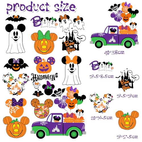 Mouse Themed Halloween Window Decals - 9 Removable Stickers