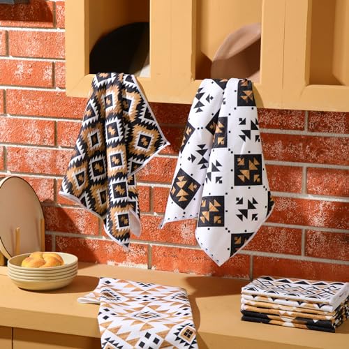 6-Pack Aztec Kitchen Dish Towels, 14x21 Inch Southwestern Microfiber Set