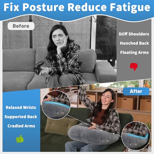 Ergonomic U-Shape Gaming & Lap Pillow for Comfort & Support