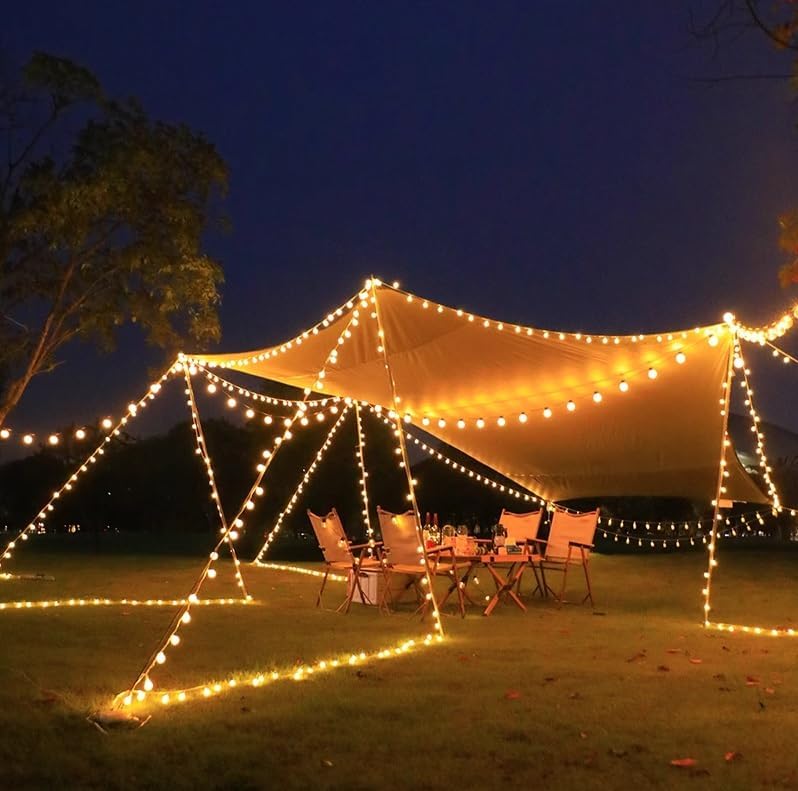 Skiennix 2-in-1 Globe String Lights - 32.8 FT, 80 LEDs, Warm White for Christmas & Parties