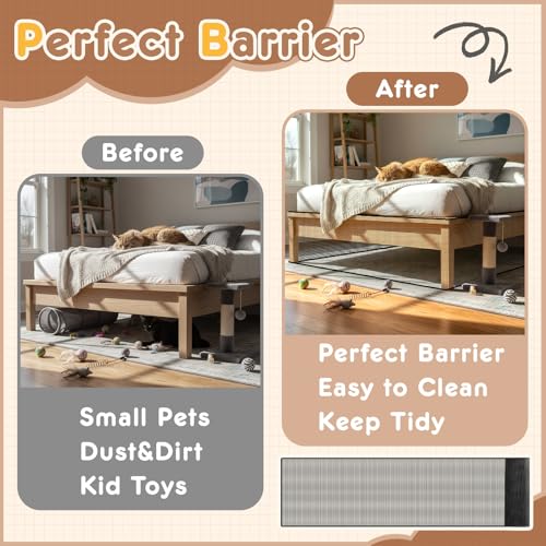 Under Bed & Couch Blocker for Pets & Toys - 16" Extra Tall PVC Barrier