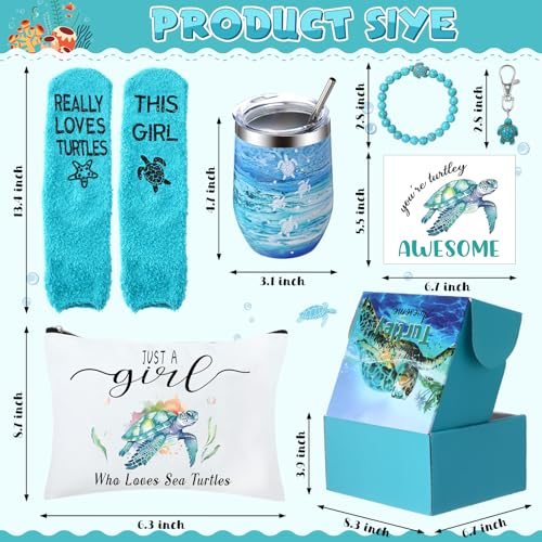 Tondiamo 7-Piece Sea Turtle Gift Set for Women - Ocean Themed Accessories & Decor