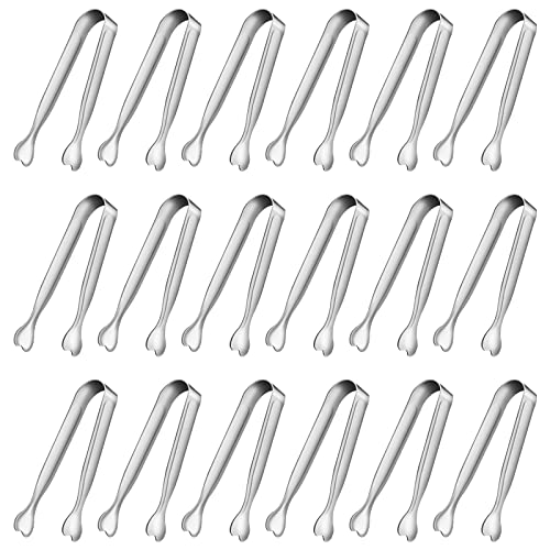 18-Piece Mini Stainless Steel Serving Tongs Set, 4.3-Inch Appetizer Tongs
