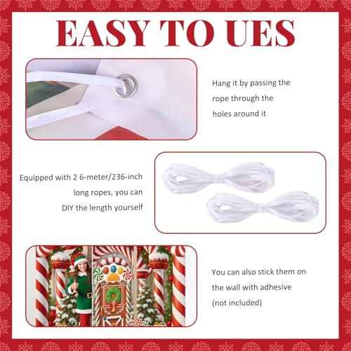 Christmas Gingerbread House Door Cover Decorations Set - Indoor & Outdoor Holiday Decor