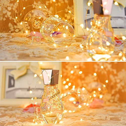 Yisiten 6 Pack 13ft 40LED Battery-Operated Fairy Lights with Timer, Warm White, IP44 Waterproof