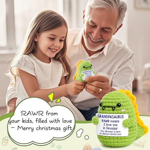 Grandpasaurus Crochet Dinosaur - I Love You Grandpa Gift for Grandfather (Variation: OCCdesign grandpa)
