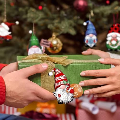 24pcs Wooden Christmas Gnome Ornaments - Holiday Tree Decor & Crafts