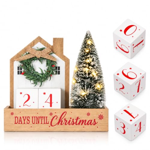HOMirable Christmas Countdown Light Up Decor - 99 Days Festive Tabletop Display