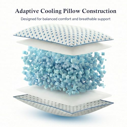 Queen Size Memory Foam Pillows Set of 2 - Adjustable Cooling Comfort