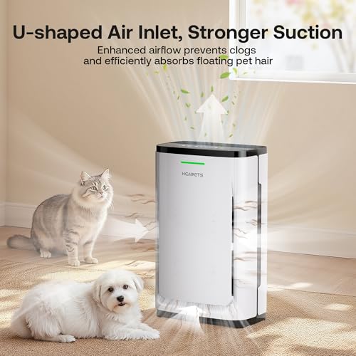 Pet Air Purifier for Large Rooms with H13 HEPA Filter and App