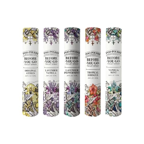Toilet Odor Eliminator Spray, Travel Size Bathroom Deodorizer 5-Pack
