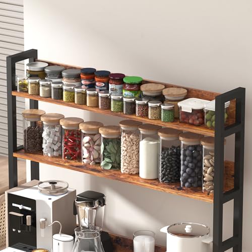 5-Tier Industrial Bakers Rack with Storage Shelves and Hooks