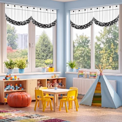 Composition Notebook Window Valances, Back to School Classroom Decor, 6 Pcs