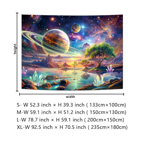 UV Reactive Galaxy Space Tapestry - Blacklight Cosmic Wall Hanging