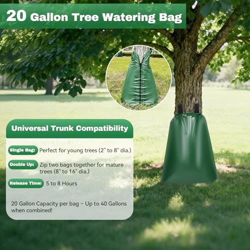 20-Gallon Tree Watering Bags (6-Pack) - Slow Release Drip Irrigation
