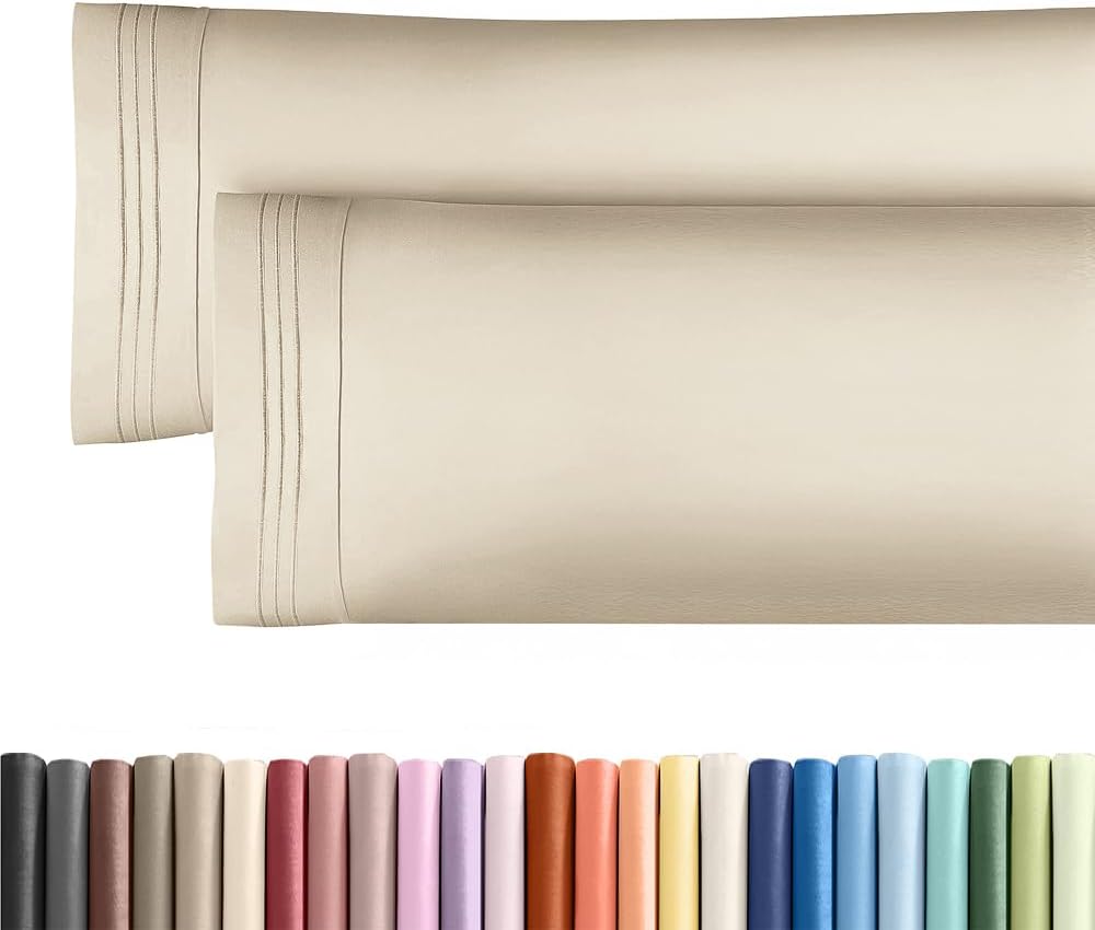 Skiennix Body Pillowcases Set of 2 | Soft, Breathable 20x54 Pillow Covers for Side Sleepers - Machine Washable (Wheat)