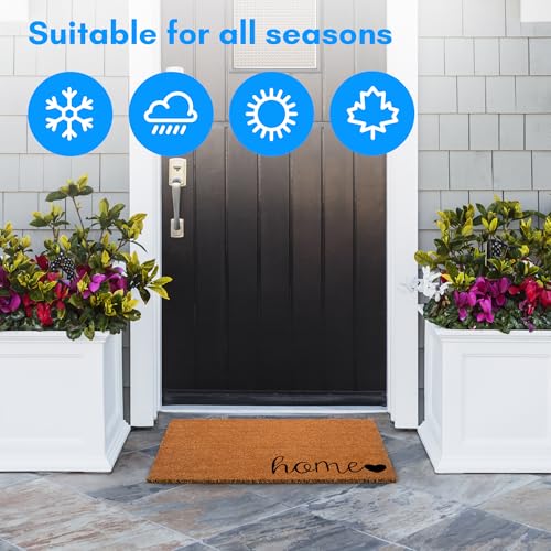 Natural Coco Coir Door Mat 17.5x30 - Heavy-Duty Non-Slip Welcome Mat
