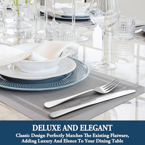 Stainless Steel Dinner Forks, Set of 16 - 8 Inch Mirror Finish Flatware