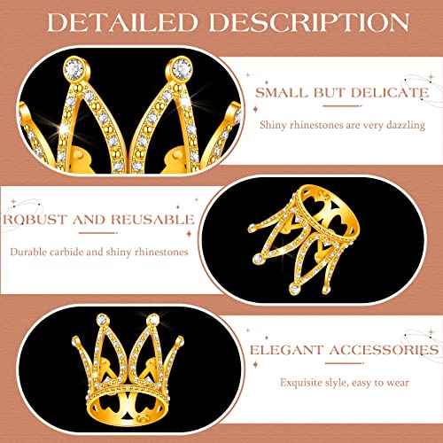 Mini Gold Crown Cake Toppers 50 Pcs Princess Cupcake Decorations