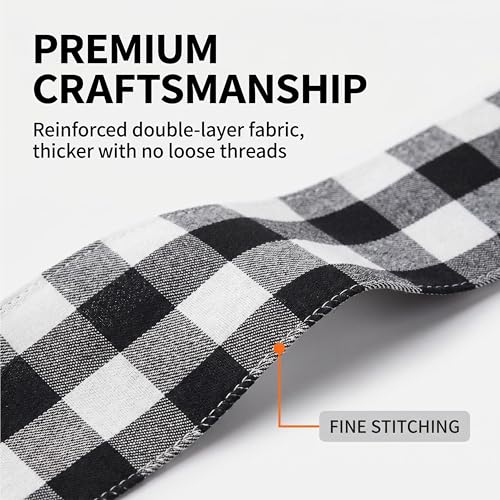 2 Pack Buffalo Plaid Wreath Sash Vintage Front Door Ribbon
