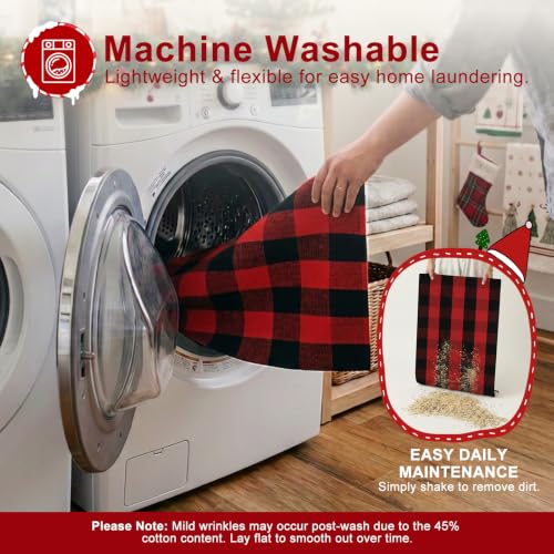 Christmas Outdoor Rug, Red and Black Buffalo Plaid Front Porch Rug