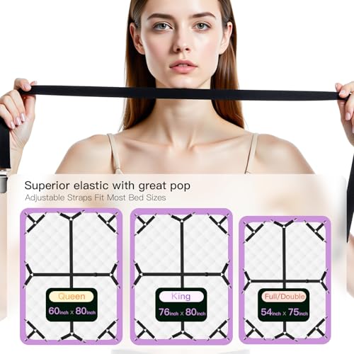 Adjustable Bed Sheet Straps - 12PCS Fitted Sheet Holders