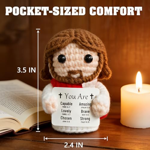 Handmade Crochet Jesus Doll - Emotional Support Christian Gift