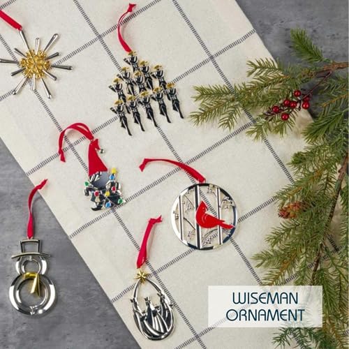 Nambé Wiseman Ornament – Silver & Gold Plate Christmas Decoration, Three Kings Story
