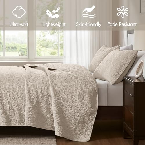 Madison Park Quebec 2-Piece Coverlet Quilt Set - Twin/Twin XL, Cream