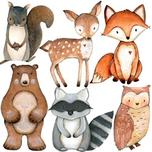 12-Inch Woodland Animal Cutouts with Stands - 9 Piece Party Decor Set
