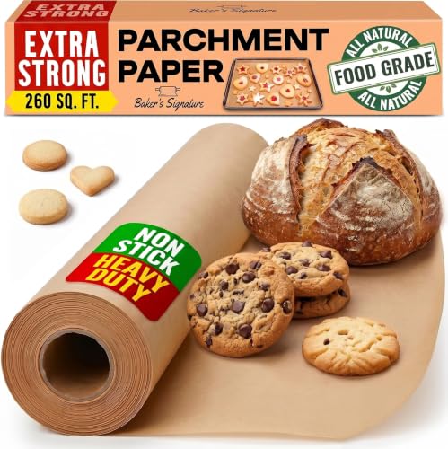 Unbleached Non-Stick Parchment Paper Roll with Cutter - 15 in x 210 ft