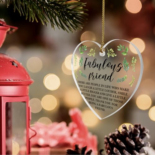 Friendship Keepsake Heart Ornament – Acrylic Gift for Besties, BFF, Birthday & Christmas
