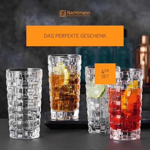Crystal Highball Glass Set - 14 oz Long Drink Glasses, Set of 4