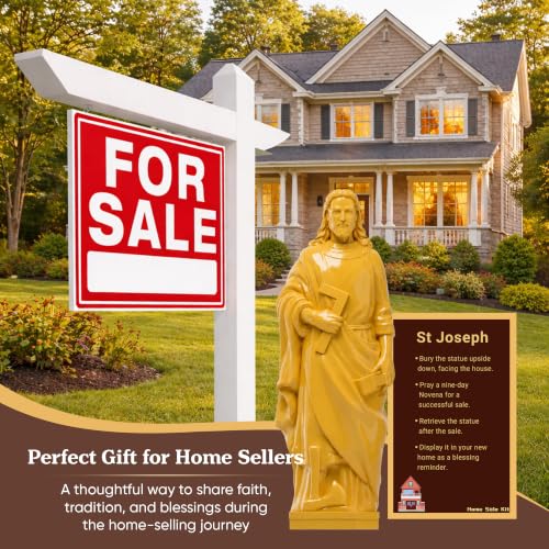St. Joseph Statue for Home Selling with Prayer Card - 4-Inch Resin Figurine