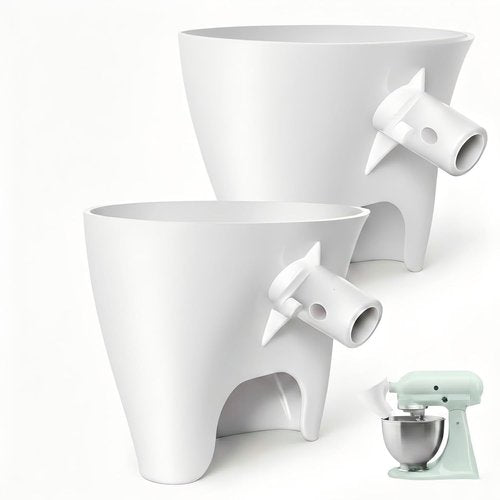 KitchenAid Flour Funnel Set - Easy-Pour Baking Accessory for 4.5–5 Qt Tilt-Head Mixers | Dishwasher-Safe, White