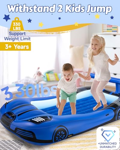 Inflatable Toddler Travel Bed with Safety Bumpers & Electric Pump, Portable