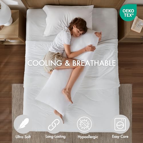 Cooling Body Pillow for Side Sleepers - 20"x54" Memory Foam