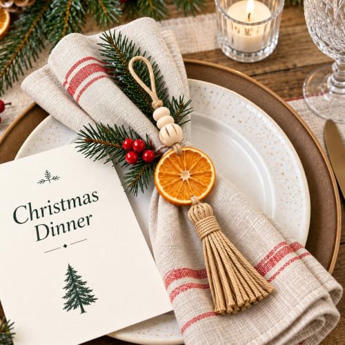 Naucoos 12 Pcs Dried Orange Slice Christmas Ornaments - Rustic Holiday Decor