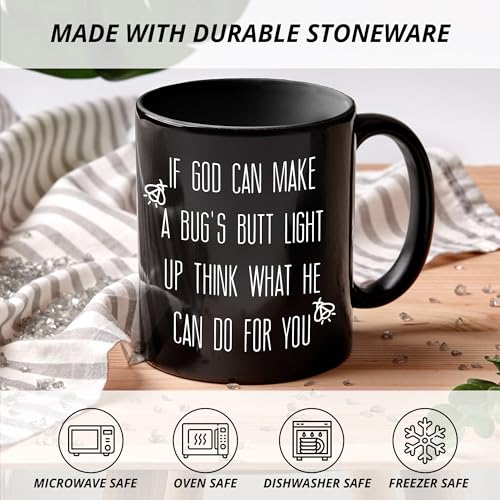 JRTW Black 11oz Funny Christian Mug | Bible Verse Ceramic Coffee Cup
