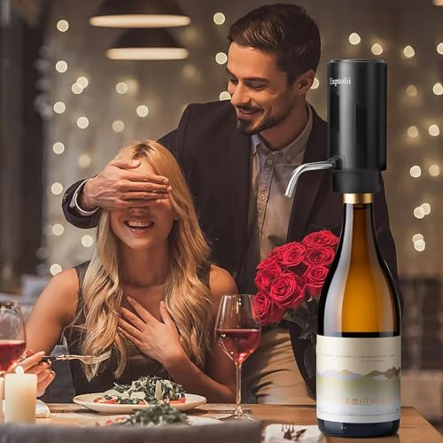 Exptolii 7oz Electric Wine Aerator Dispenser | Rechargeable One-Touch Wine Pourer & Decanter