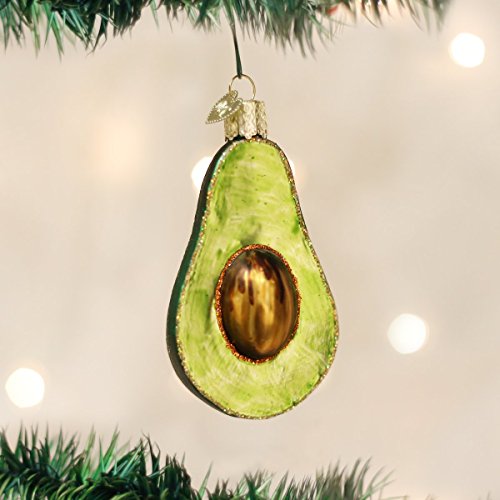 Handcrafted Glass Avocado Christmas Ornament - Sparkling Holiday Decor