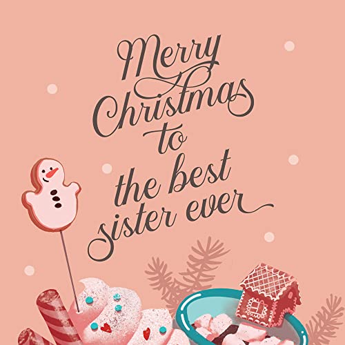 Premium Christmas Card for Sister - Eco-Friendly Thick Cardstock with Envelope, Made in USA, 5x7.75 Inches