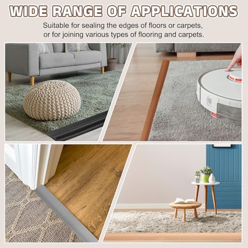 Flexible Silicone Carpet Transition Strip - 3.2ft Adhesive Floor Trim