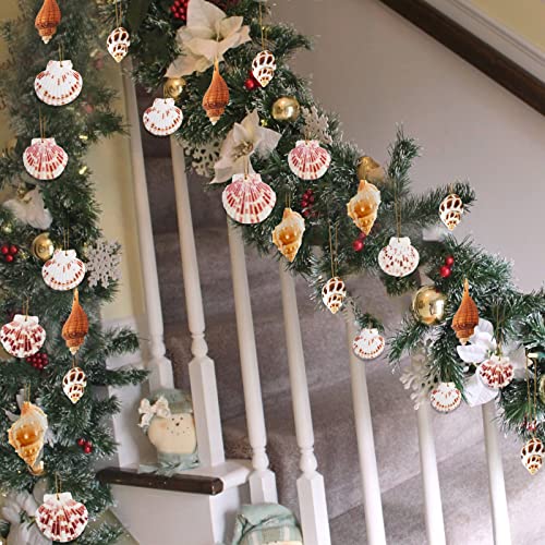 20PCS Seashell Hanging Ornaments for Beach & Holiday Decor
