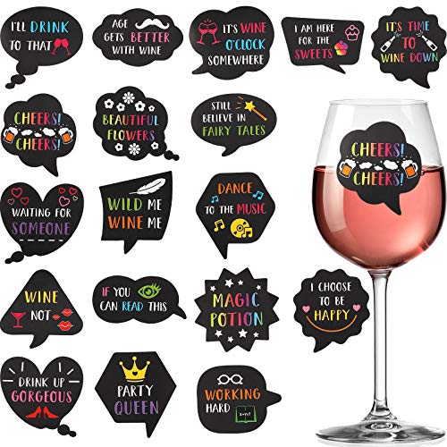 Zonon 36 Pcs Wine Glass Markers Stickers for Wine Tasting Party