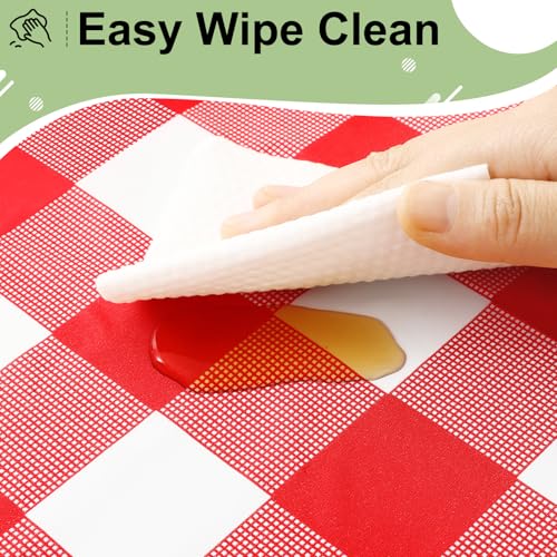 4-Pack Red & White Checkered Disposable Tablecloths, 54 x 108 Inch