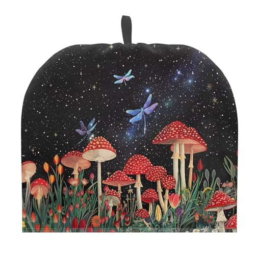 Insulated Mushroom Dragonfly Teapot Cozy, Thermal Tea Pot Warmer Cover