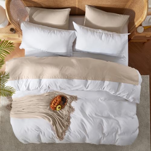 Soft Double-Brushed Queen Duvet Cover Set - 3-Piece Bedding with Pillow Shams