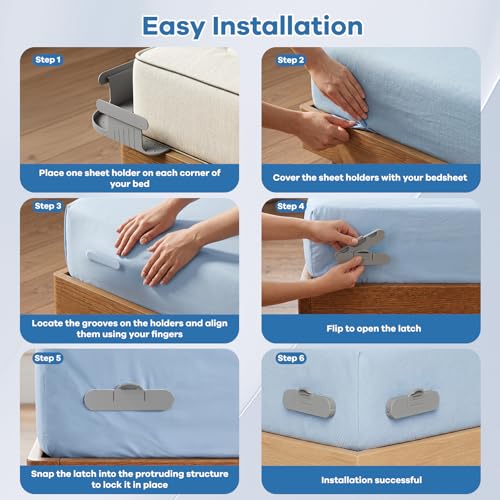 Fitted Sheet Holders for Corners - Secure and Easy Installation - 4PCS