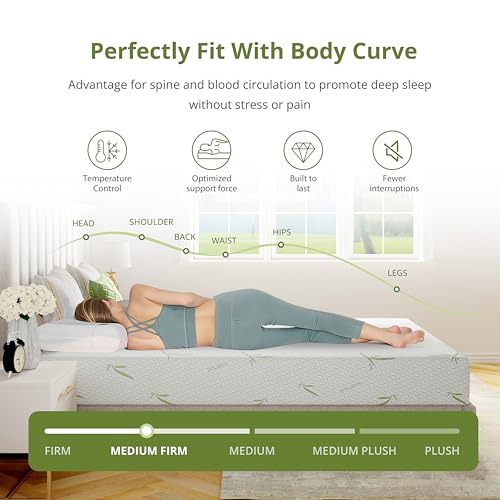 8-Inch Twin Memory Foam Mattress, Medium Firm Green Tea Gel Bed